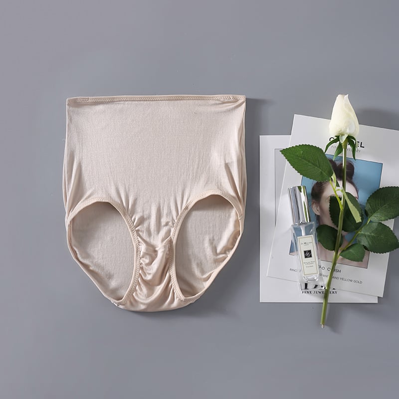 Női magas derekú selyem alsónemű, lélegző kötött, 100% mulberry selyem, bélés selyem