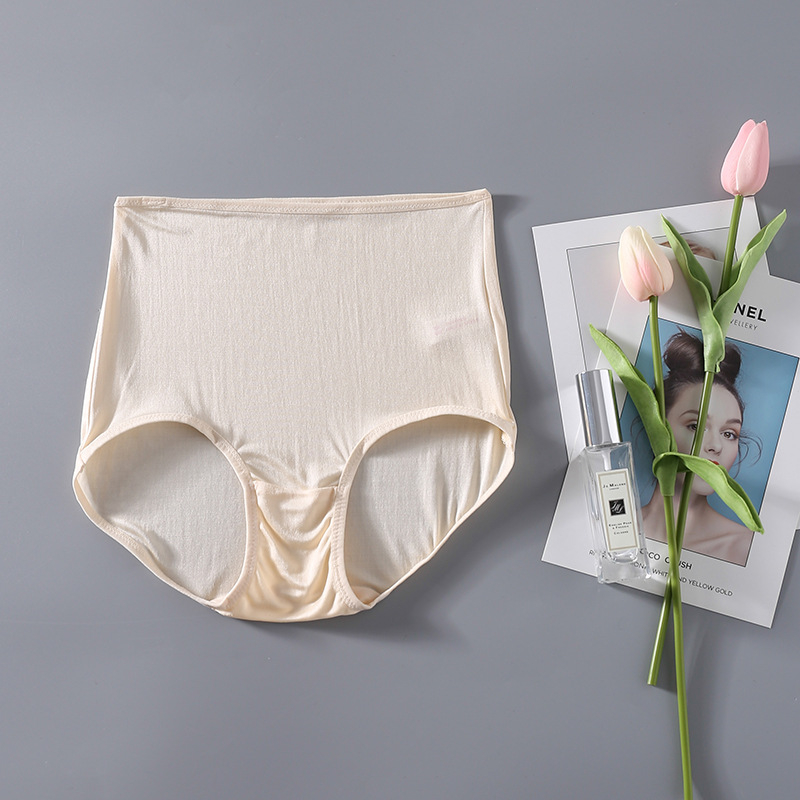 Női magas derekú selyem alsónemű, lélegző kötött, 100% mulberry selyem, bélés selyem