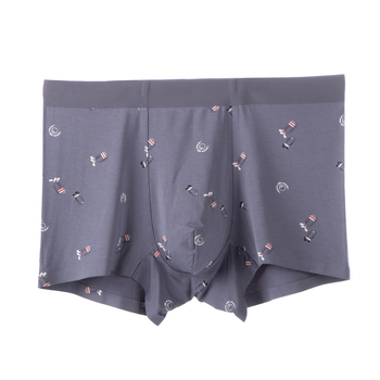 Férfi modal boxer, középmagas derék, légáteresztő, nyomtatott mintákkal, 90–95% modal anyag
