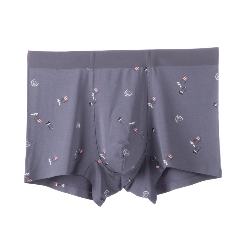 Férfi modal boxer, középmagas derék, légáteresztő, nyomtatott mintákkal, 90–95% modal anyag