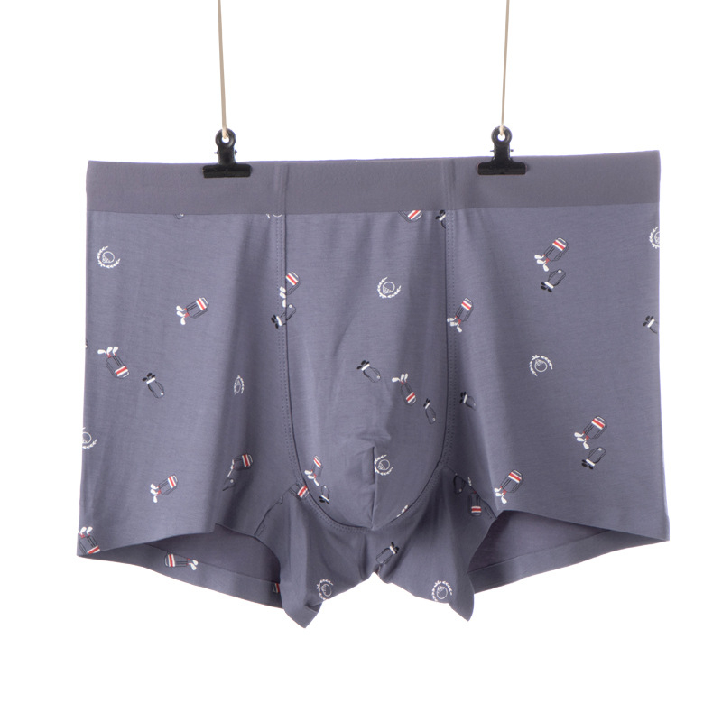 Férfi modal boxer, középmagas derék, légáteresztő, nyomtatott mintákkal, 90–95% modal anyag