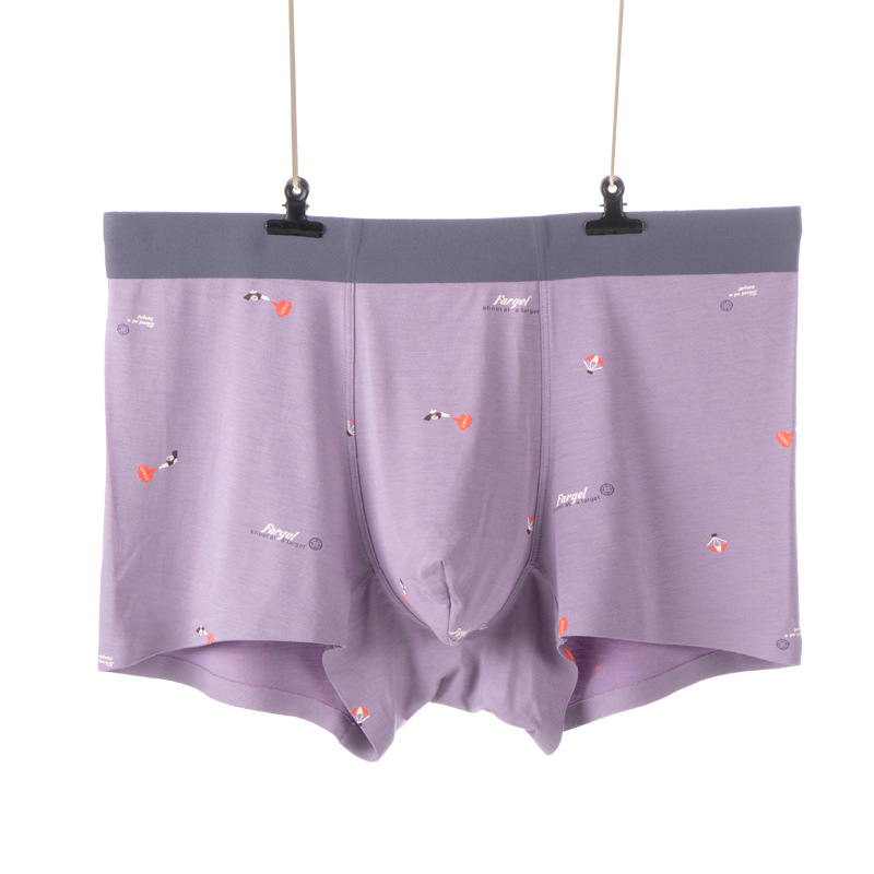 Férfi modal boxer, középmagas derék, légáteresztő, nyomtatott mintákkal, 90–95% modal anyag