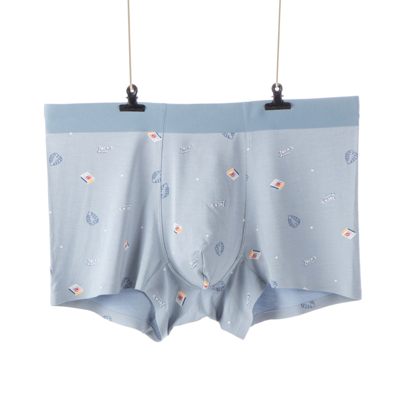 Férfi modal boxer, középmagas derék, légáteresztő, nyomtatott mintákkal, 90–95% modal anyag