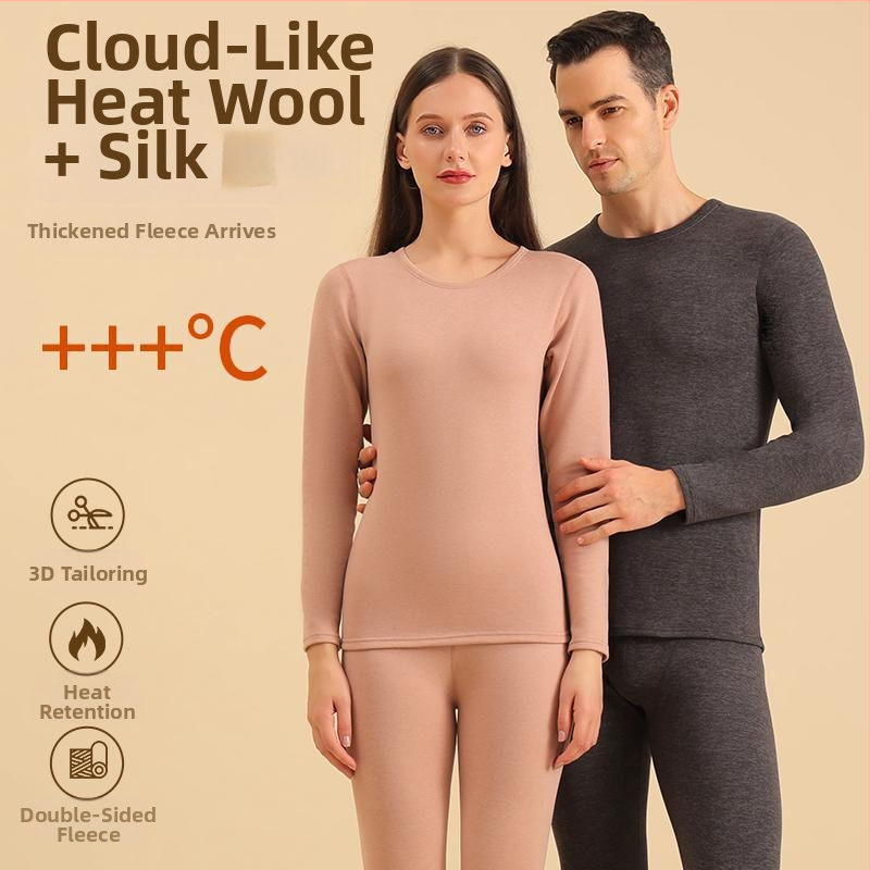 Termálne spodné prádlo s vlneným materiálom 80% a podšívkou z Mulberry hodvábu 80%, kapucňový top s okrúhlym výstrihom, bez švov, 300 g/m²