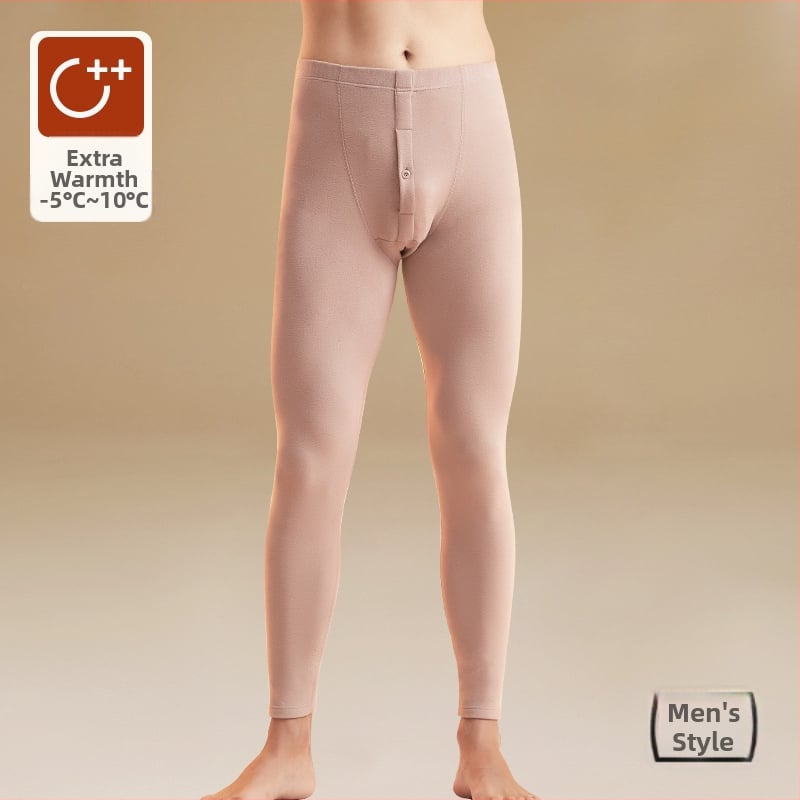 Vysoký pás bavlnené termálne legíny s fleecovým podšitím – hrubé, 280 g, dĺžka 9/10