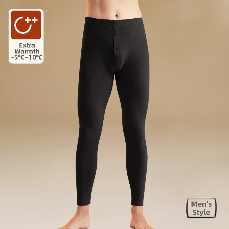 Vysoký pás bavlnené termálne legíny s fleecovým podšitím – hrubé, 280 g, dĺžka 9/10