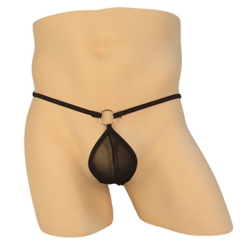 Ανδρικό thong με χαμηλή μέση από δίχτυ, αναπνεύσιμο πλεκτό ύφασμα, βασικό νάιλον 70–80%, νήματα 31–40D, επένδυση καβάλου από Spandex 70–80%