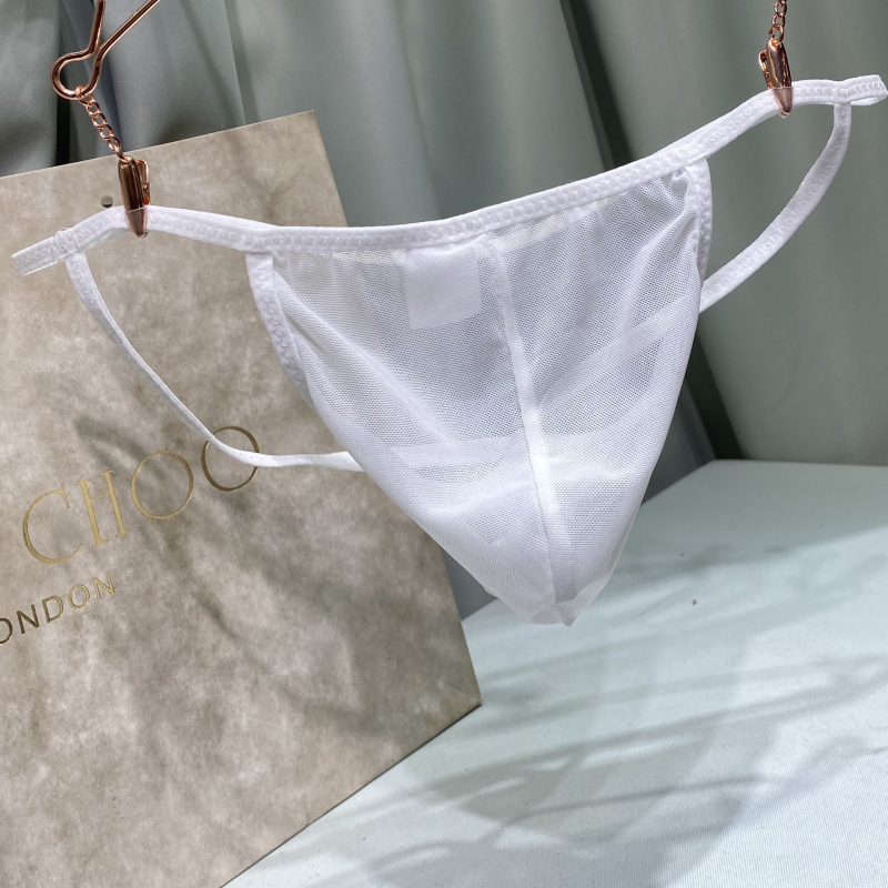 Ανδρικό thong με χαμηλή μέση από δίχτυ, αναπνεύσιμο πλεκτό ύφασμα, βασικό νάιλον 70–80%, νήματα 31–40D, επένδυση καβάλου από Spandex 70–80%