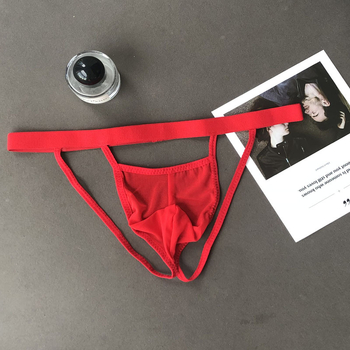 Ανδρικό mesh string με ανύψωση γλουτών, χαμηλή μέση, διαφανές σχέδιο, T-string εσώρουχο