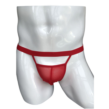 Ανδρικό mesh string με ανύψωση γλουτών, χαμηλή μέση, διαφανές σχέδιο, T-string εσώρουχο