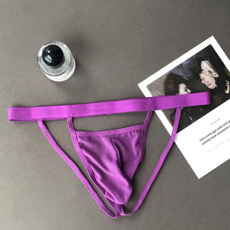 Ανδρικό mesh string με ανύψωση γλουτών, χαμηλή μέση, διαφανές σχέδιο, T-string εσώρουχο