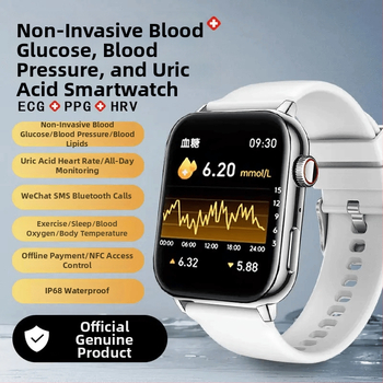 Смарт часовник с ЕКГ, мониторинг на сърдечния ритъм, кислород в кръвта, кръвна захар и кръвно налягане