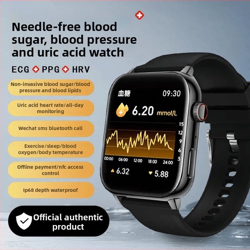 Смарт часовник с ЕКГ, мониторинг на сърдечния ритъм, кислород в кръвта, кръвна захар и кръвно налягане