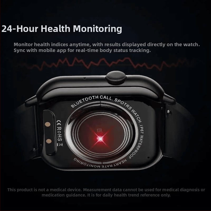 Смарт часовник с ЕКГ, мониторинг на сърдечния ритъм, кислород в кръвта, кръвна захар и кръвно налягане