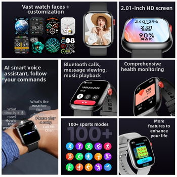 Smartwatch cu monitorizare ritm cardiac și oxigen în sânge, apeluri Bluetooth, monitorizare somn și numărătoare de pași