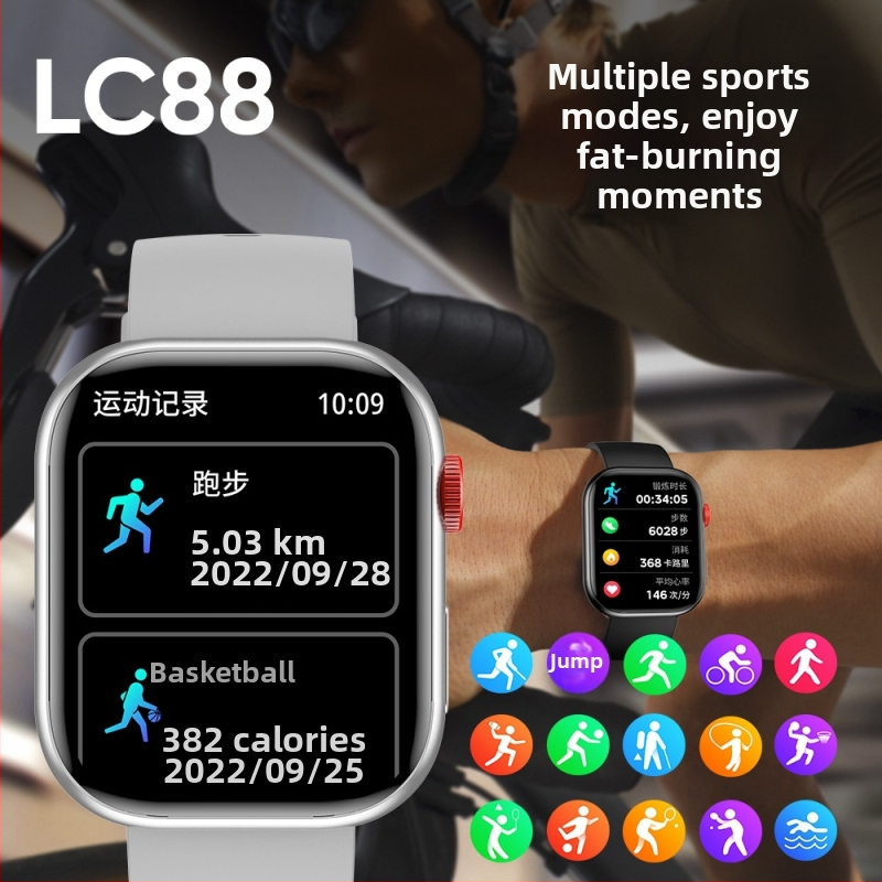 Smartwatch cu monitorizare ritm cardiac și oxigen în sânge, apeluri Bluetooth, monitorizare somn și numărătoare de pași