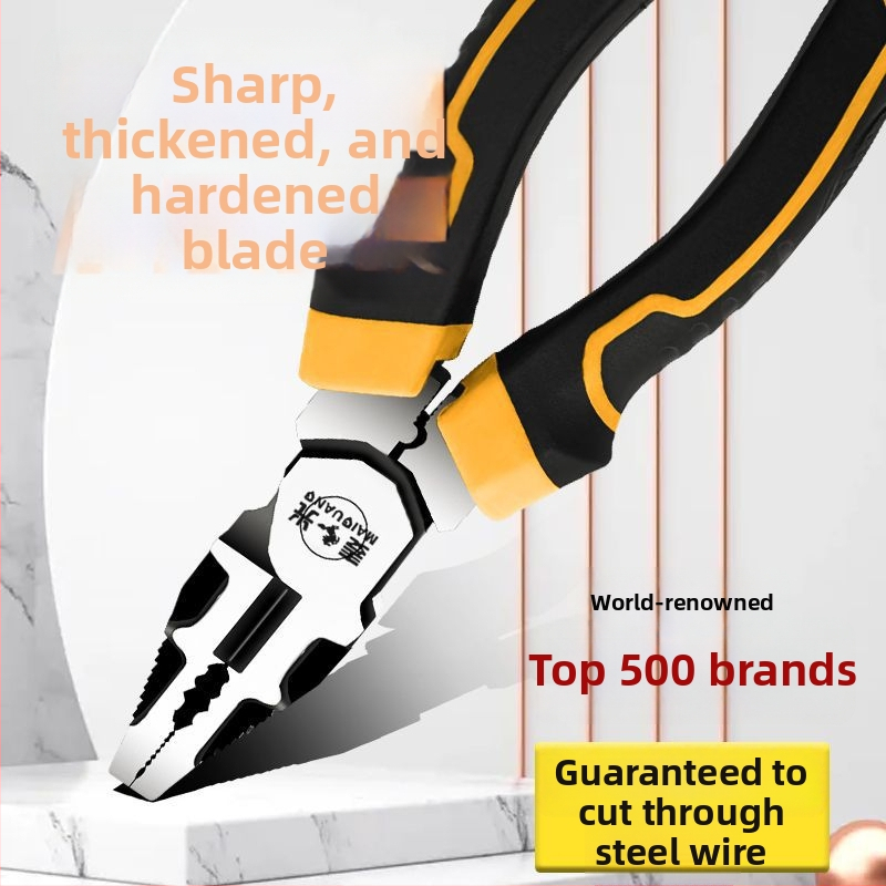 Kliešte na drôt v nemeckom štýle, priemyselnej triede, úspora námahy, elektrikárske kliešte s ihlovými čeľusťami, univerzálne čeľuste, prierez 4,6 mm