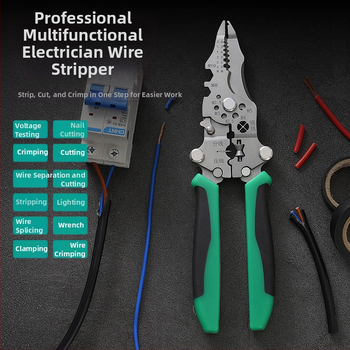 Iš nerūdijančio plieno sulankstomas laidų valiklis su elektriniu testeriu elektrikams