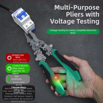 Iš nerūdijančio plieno sulankstomas laidų valiklis su elektriniu testeriu elektrikams