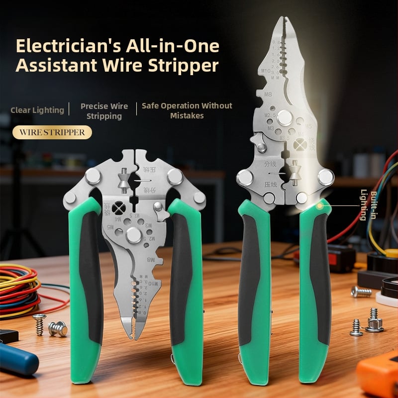 Iš nerūdijančio plieno sulankstomas laidų valiklis su elektriniu testeriu elektrikams