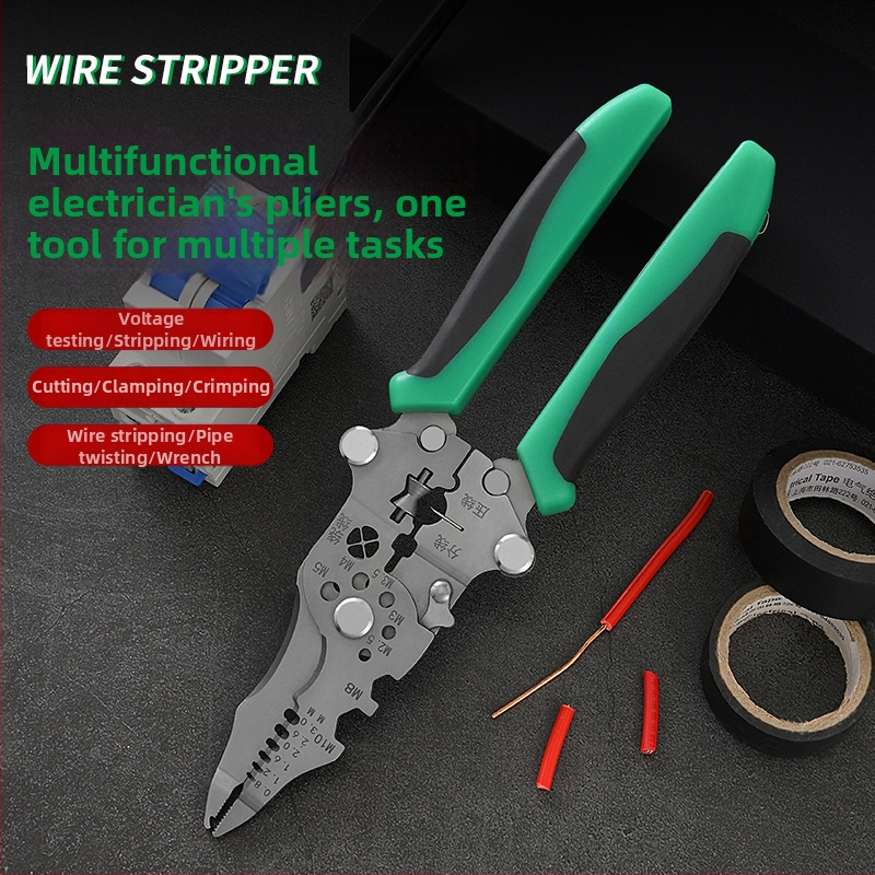 Iš nerūdijančio plieno sulankstomas laidų valiklis su elektriniu testeriu elektrikams