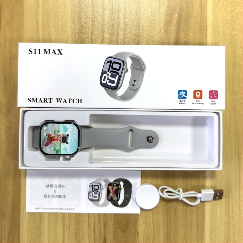 Pametni sat S11 Max s GPS pozicioniranjem, praćenjem razine glukoze i otkucaja srca, NFC za beskontaktno plaćanje (GPS pozicioniranje, mjerenje glukoze, otkucaji srca, NFC)