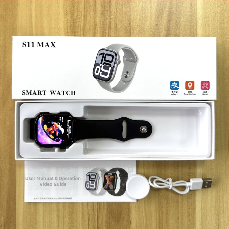 Pametni sat S11 Max s GPS pozicioniranjem, praćenjem razine glukoze i otkucaja srca, NFC za beskontaktno plaćanje (GPS pozicioniranje, mjerenje glukoze, otkucaji srca, NFC)
