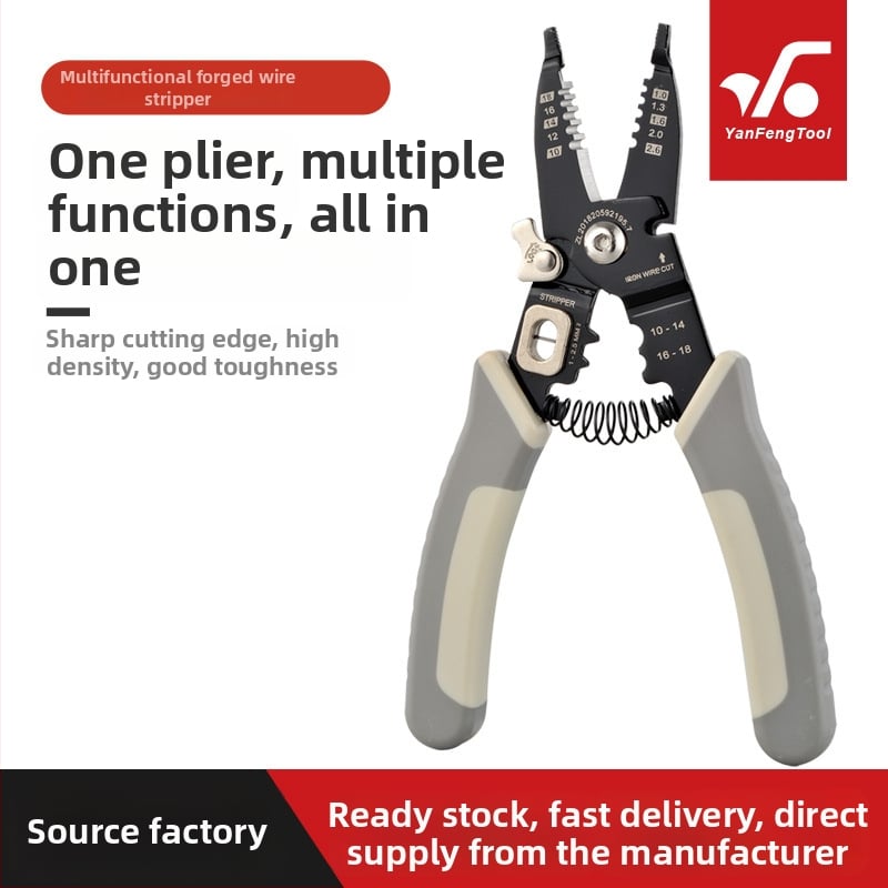 Huafeng YF084 Daugiafunkcinės laidų odėgimo replės, plokštės tipo aukšto anglies plienas, 205 g