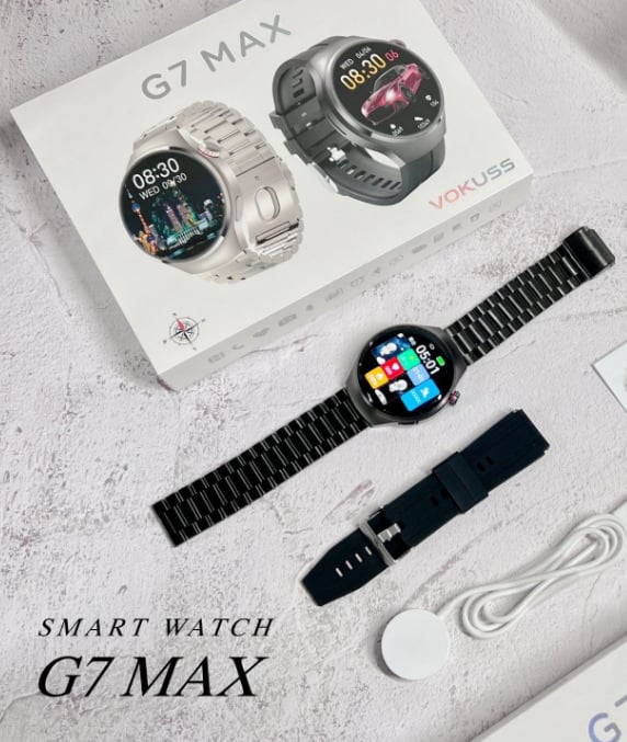 G7MAX smartwatch με NFC για πληρωμές offline, μουσική, παρακολούθηση καρδιακού ρυθμού, κλήσεις Bluetooth και ασύρματο φόρτισμα – GT4PRO