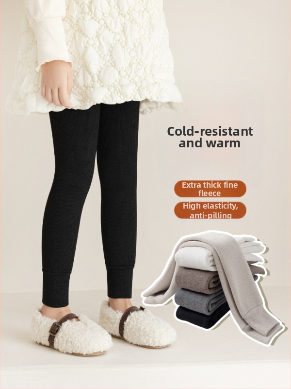 Detské legíny na zimu s fleecovou podšívkou, kórejský štýl, dĺžka 9/10, stredný pás, polyester 65%