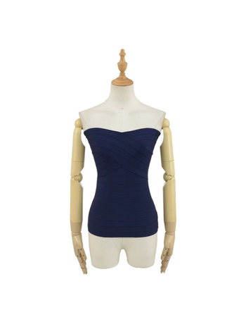 Без презрамки дамски топ с прилепване, трикотаж полиестер 95%+, микроеластичност