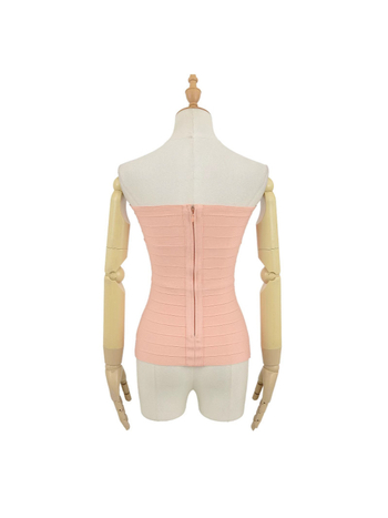 Без презрамки дамски топ с прилепване, трикотаж полиестер 95%+, микроеластичност