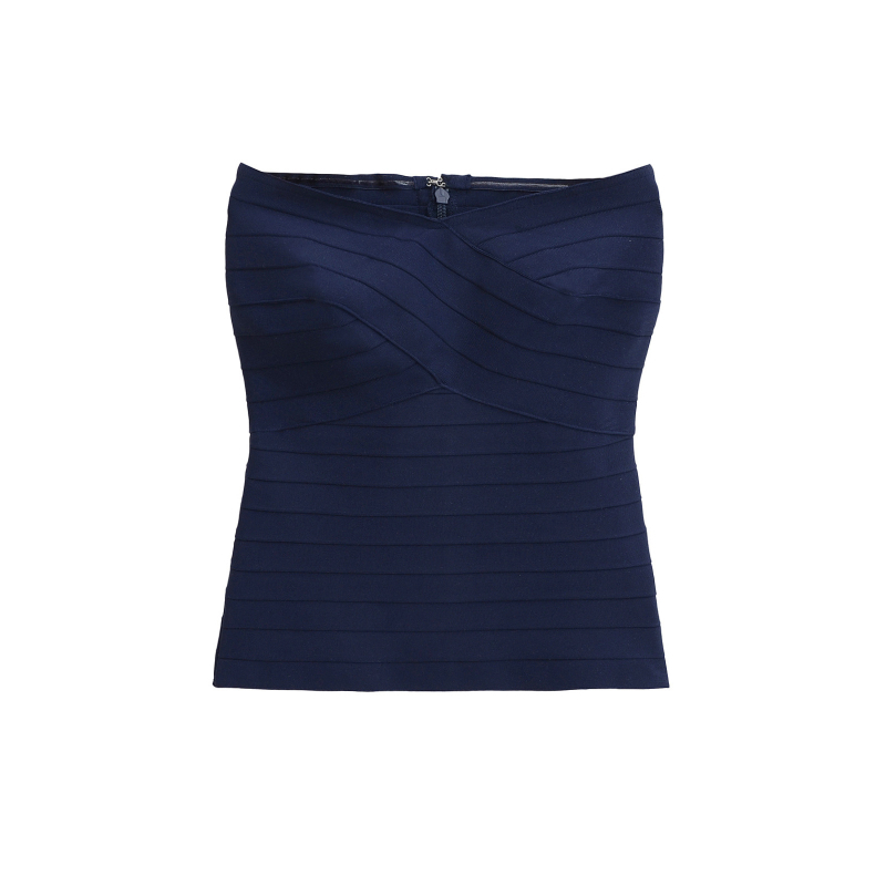 Без презрамки дамски топ с прилепване, трикотаж полиестер 95%+, микроеластичност