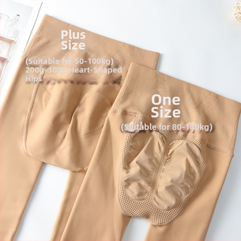 Nylonové hrubé teplé pančuchy, jednofarebný vzor, All-in-One štýl