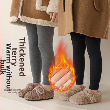 Детски подплатени флисом чорапогащи с вертикални райета и висока талия, зимен модел, 64,9% вискоза, за деца 3–8 г (100–140 см)