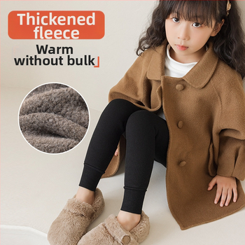 Детски подплатени флисом чорапогащи с вертикални райета и висока талия, зимен модел, 64,9% вискоза, за деца 3–8 г (100–140 см)