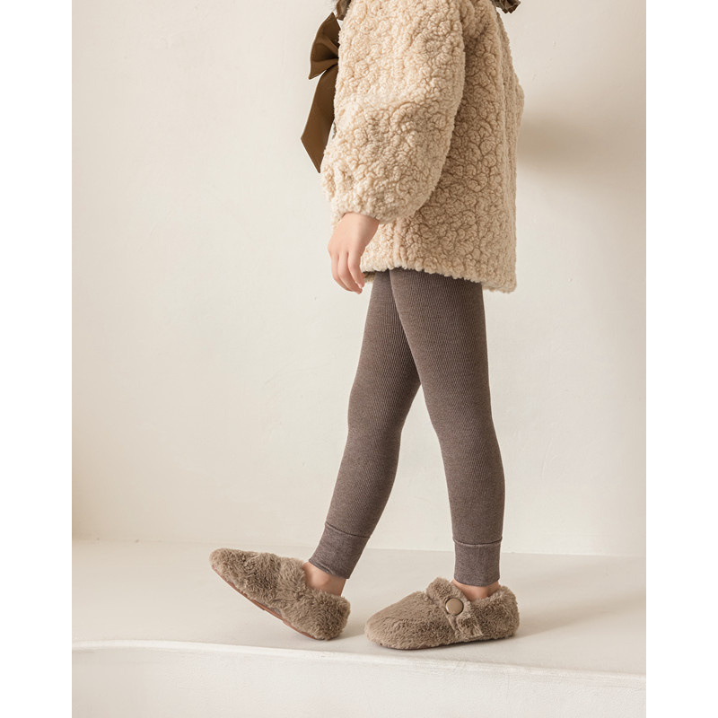 Детски подплатени флисом чорапогащи с вертикални райета и висока талия, зимен модел, 64,9% вискоза, за деца 3–8 г (100–140 см)