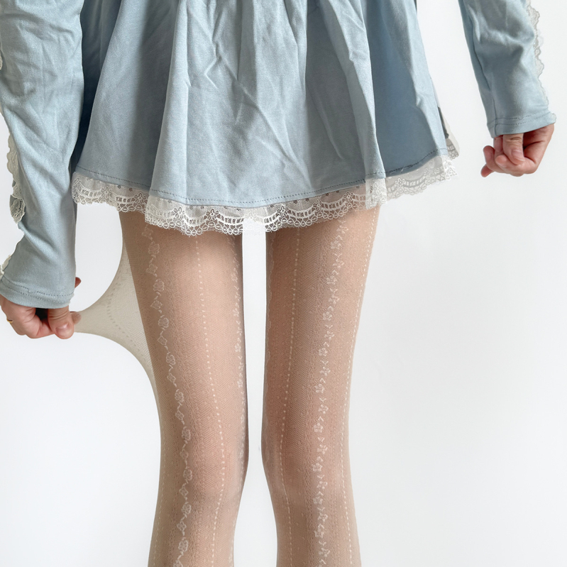 Γυναικείες καλσόν από νάιλον με μοτίβο ρόδου και δαντέλα Jacquard, 15D, διαφανή, 70–80% νάιλον