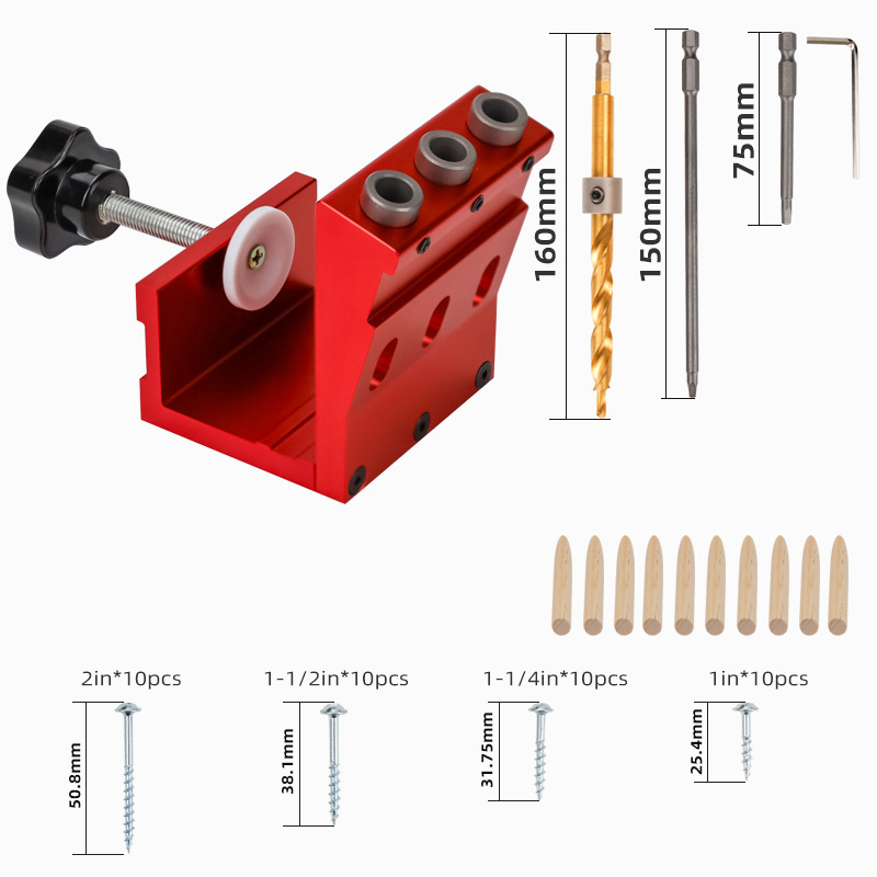 Дървообработващ инструмент за наклонени отвори - Fengsen (Марка: Fengsen; Материал: алуминиева сплав; Област на приложение: домашни DIY проекти)