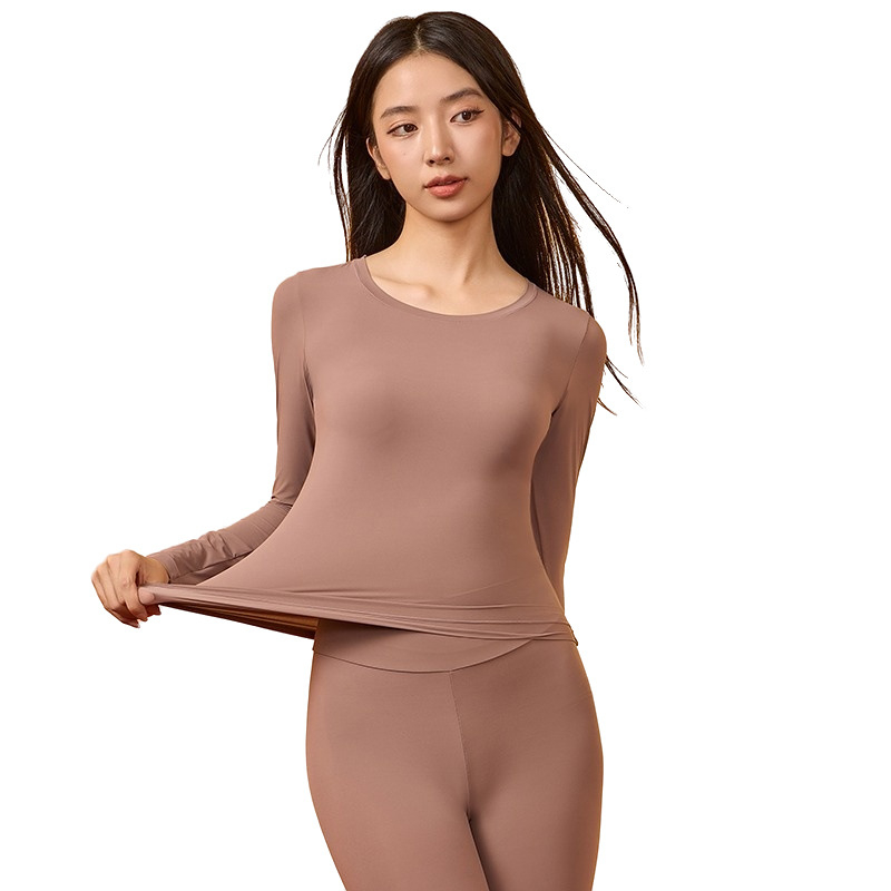 Plus-size ženski termalni set s membranom jajeta za njegu kože, jesen-zima, uski kroj gornjih i donjih komada, hidratantno