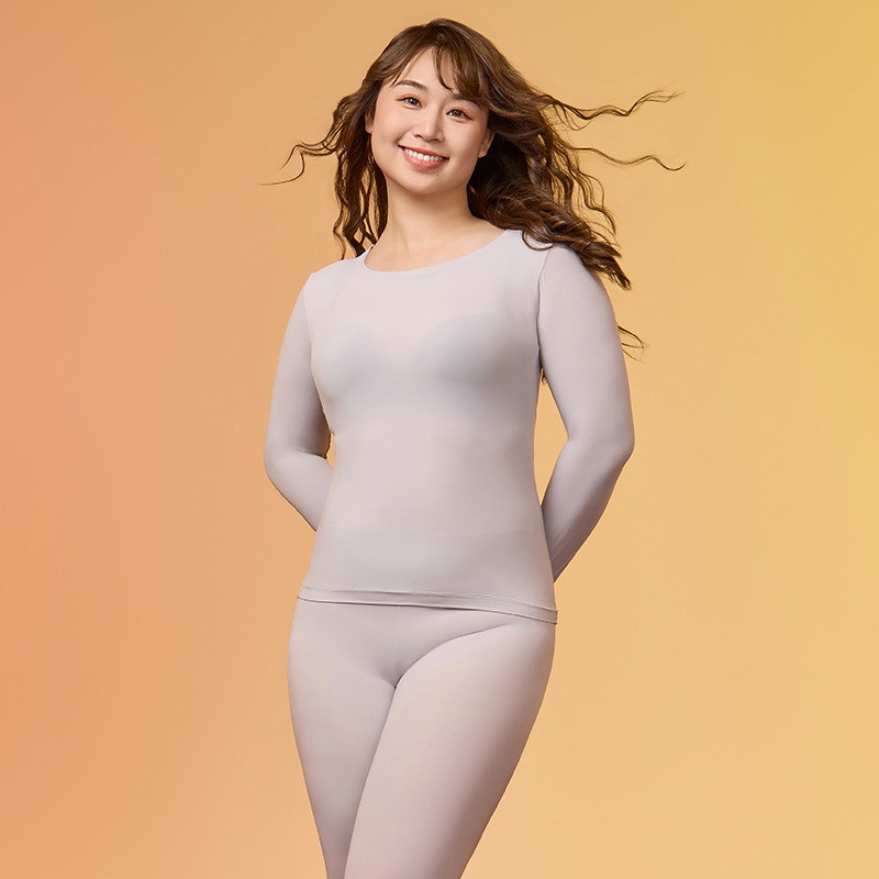 Plus-size ženski termalni set s membranom jajeta za njegu kože, jesen-zima, uski kroj gornjih i donjih komada, hidratantno
