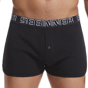 Boxer shorts από 100% βαμβάκι, μακριά γραμμή, μεσαία μέση, ραβδωτή πλέξη, μονόχρωμα, αναπνέουν, για όλες τις εποχές