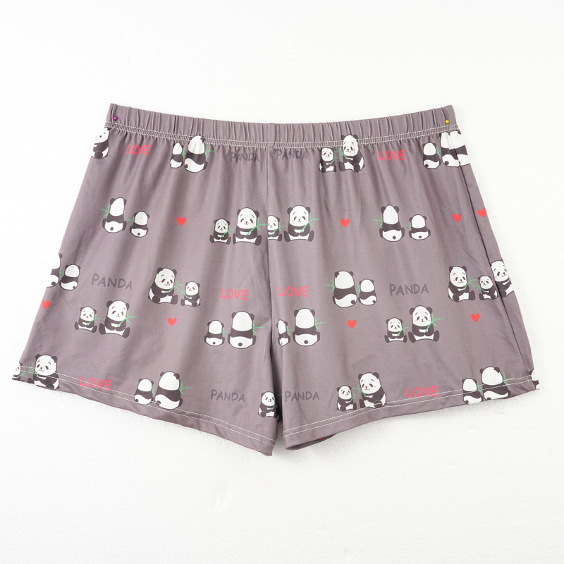 Muške bokserice s Panda printom, srednji pojas, prozračne i elastične, poliester pletene tkanine, glavni materijal 90–95% poliester