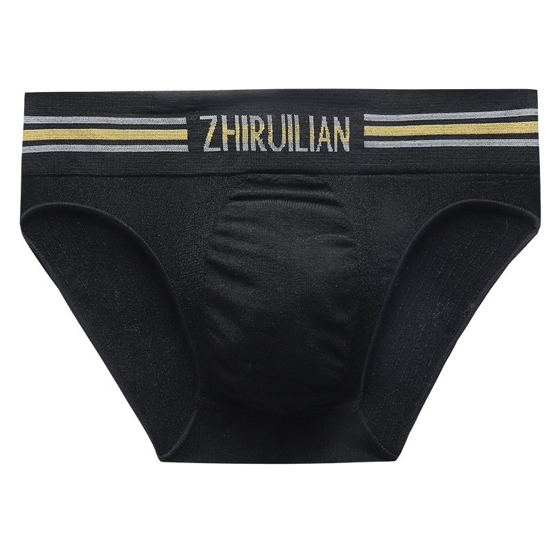 Muške bezšivne gaćice od najlona, niski struk, uzorak slovima
