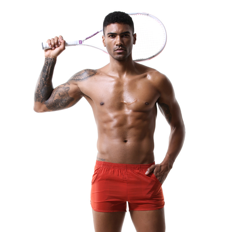 Muške hlače od tkanog materijala s džepovima, prozračne, opuštenog ravnog kroja, niski struk