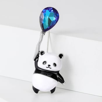 Panda broš od legure s kristalima za žene – Životinjska serija, dekorativni dodatak