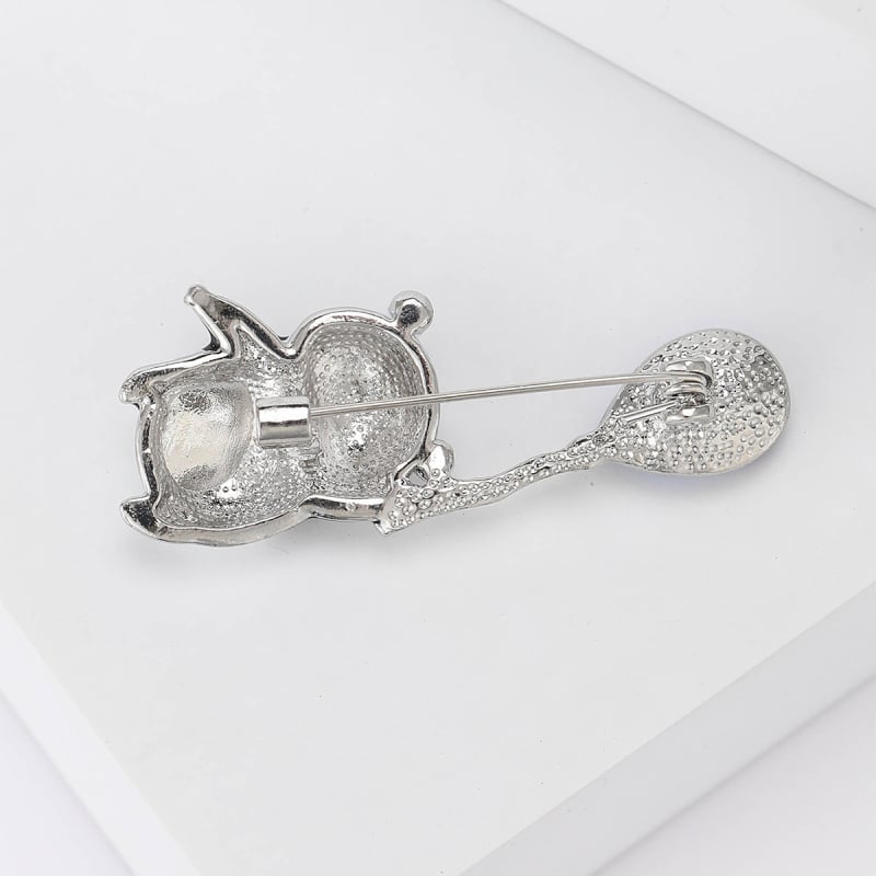 Panda broš od legure s kristalima za žene – Životinjska serija, dekorativni dodatak