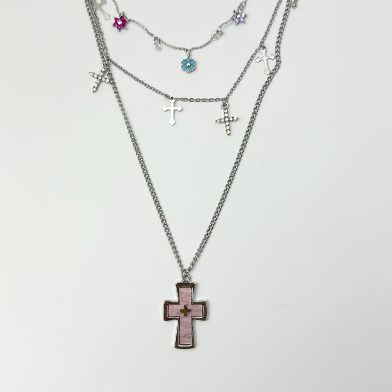 Lančić od legure: cvjetni i geometrijski privjesak, elektroplatiniranje, lanac ključne kosti, Qingzhi