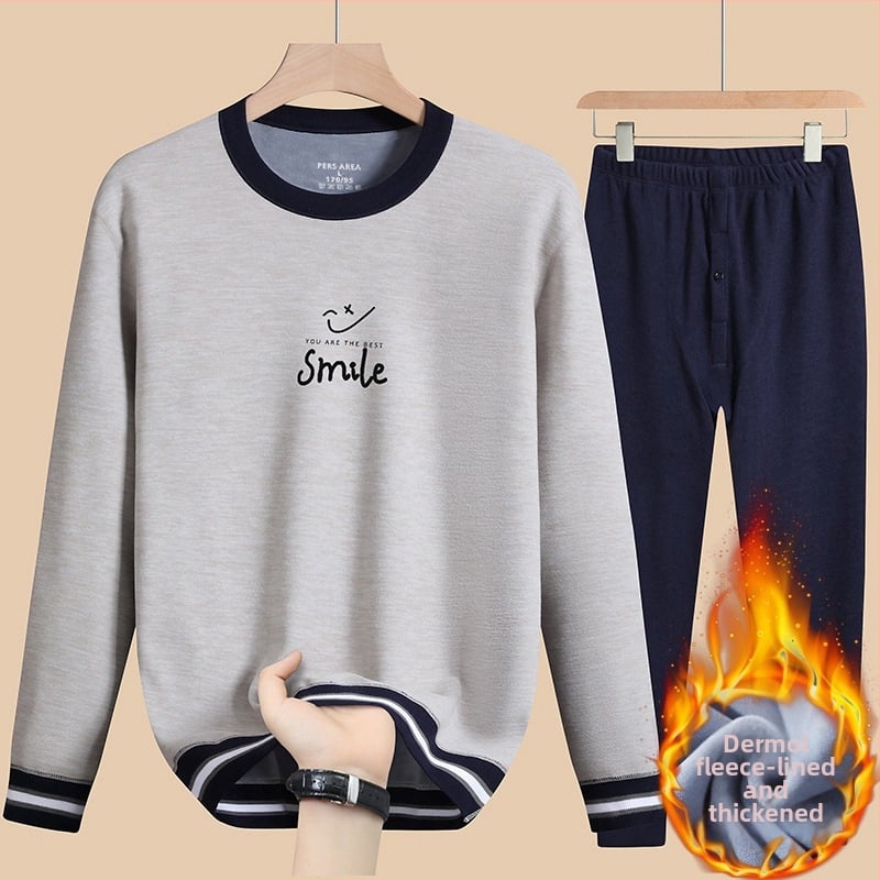 Тийн термален комплект за бельо с кадифено покритие - топ за базов слой с дълъг ръкав и панталони, 95.2% полиестер / 4.8% еластан, 201–250 g/m2, възрастова група 13–18