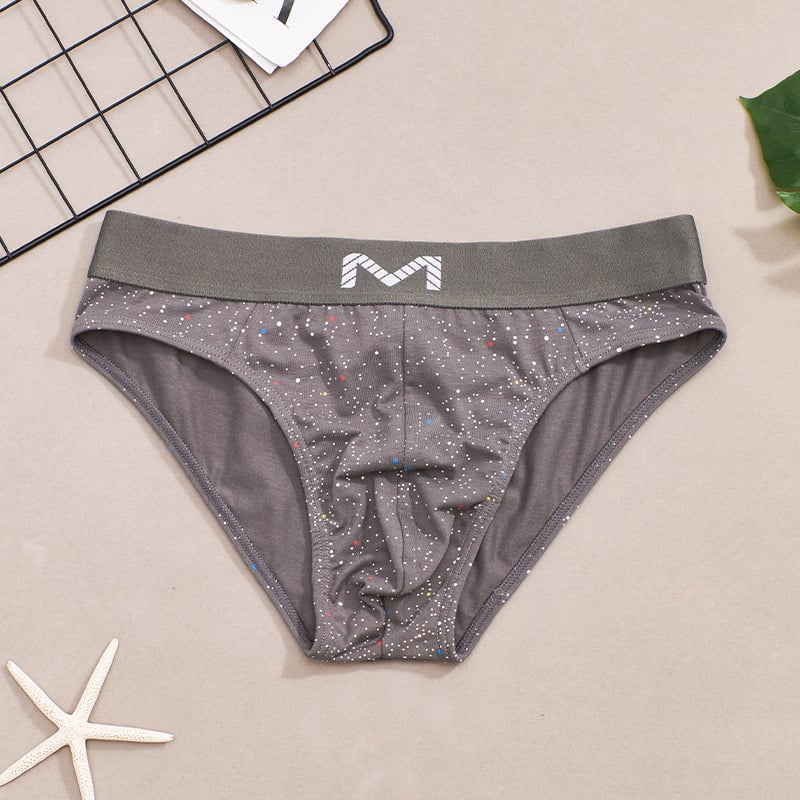 Ανδρικά σλιπ από βαμβάκι με σχέδιο αστέρια, μεσαία μέση, αναπνεύσιμα, 95–100% βαμβάκι